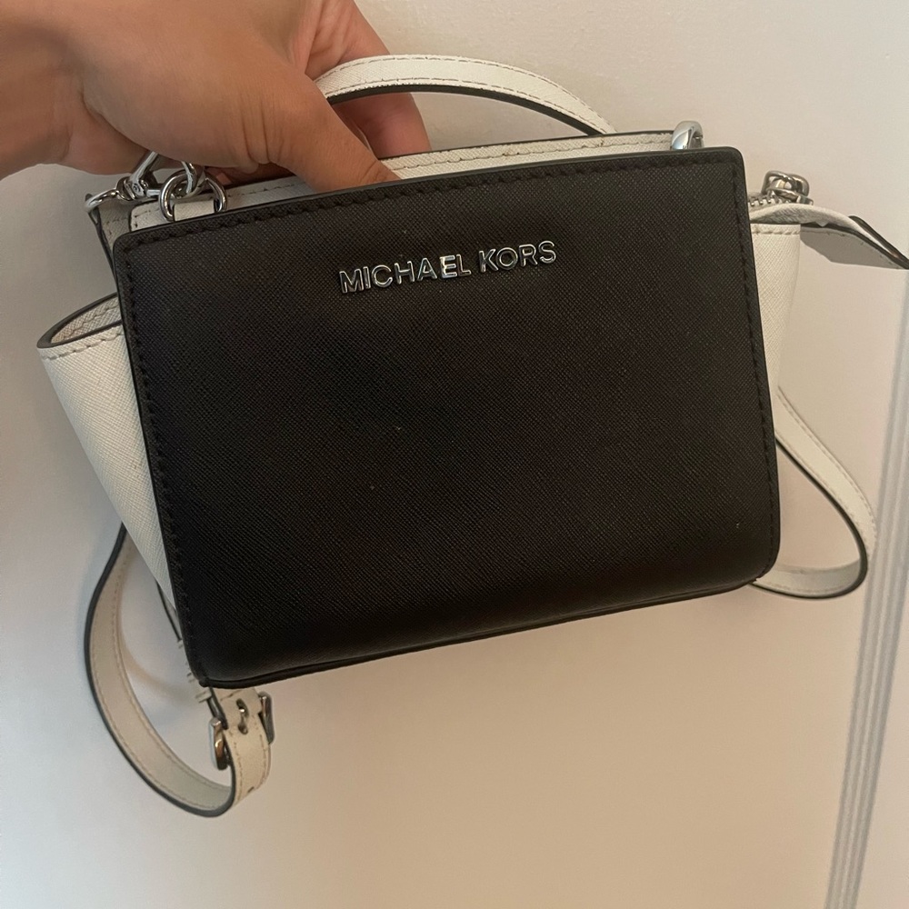 Black and white crossbody